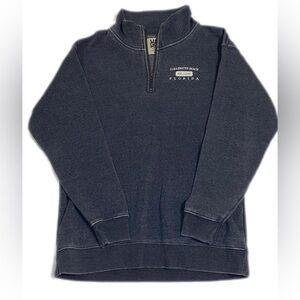 Surf Style Clearwater Beach Florida Half Zip Pullover Sweatshirt Navy Blue XL